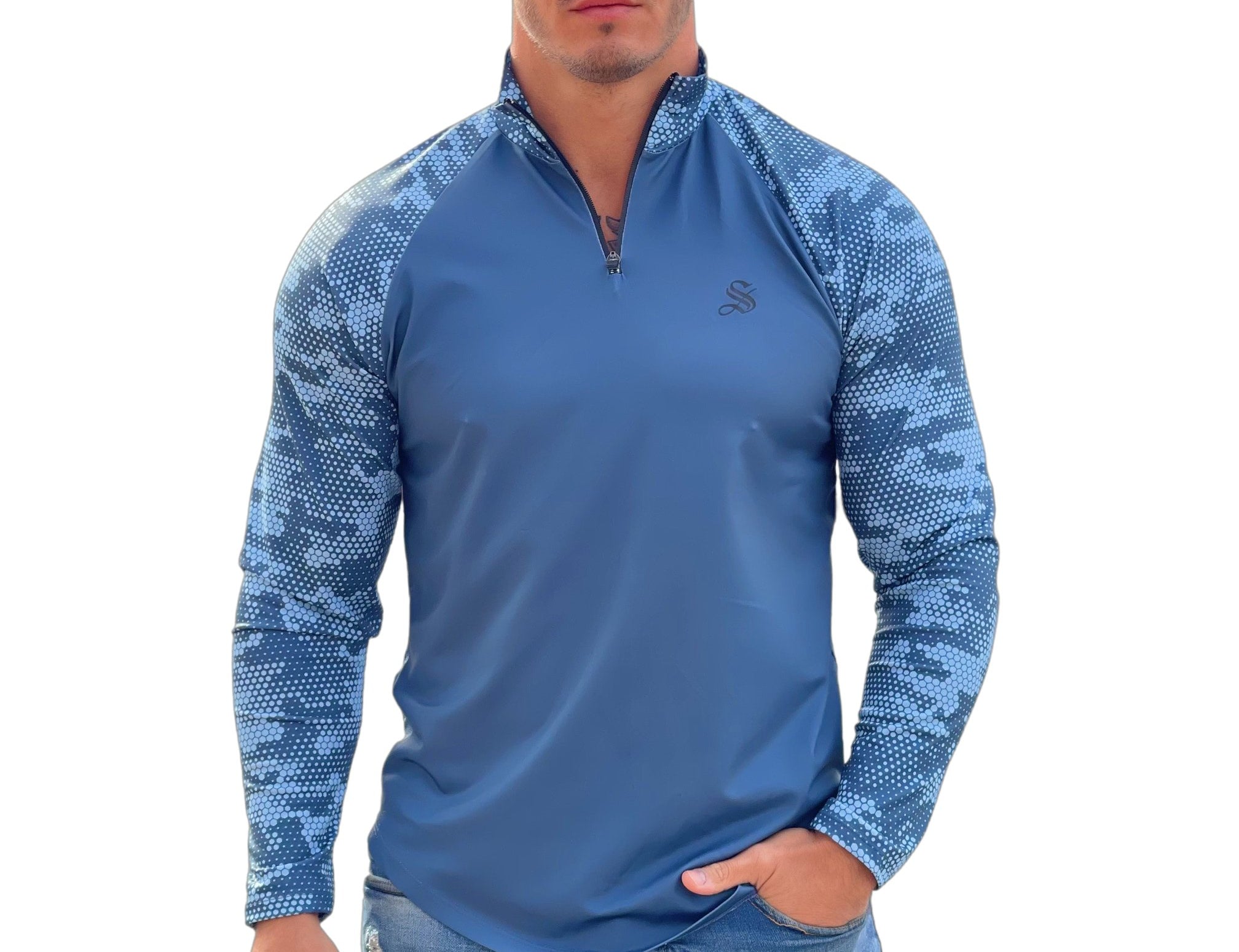 Rambo 2- Blue Long Sleeves Shirt for Men (PRE-ORDER DISPATCH DATE 1 JULY 2022) - Sarman Fashion - Wholesale Clothing Fashion Brand for Men from Canada