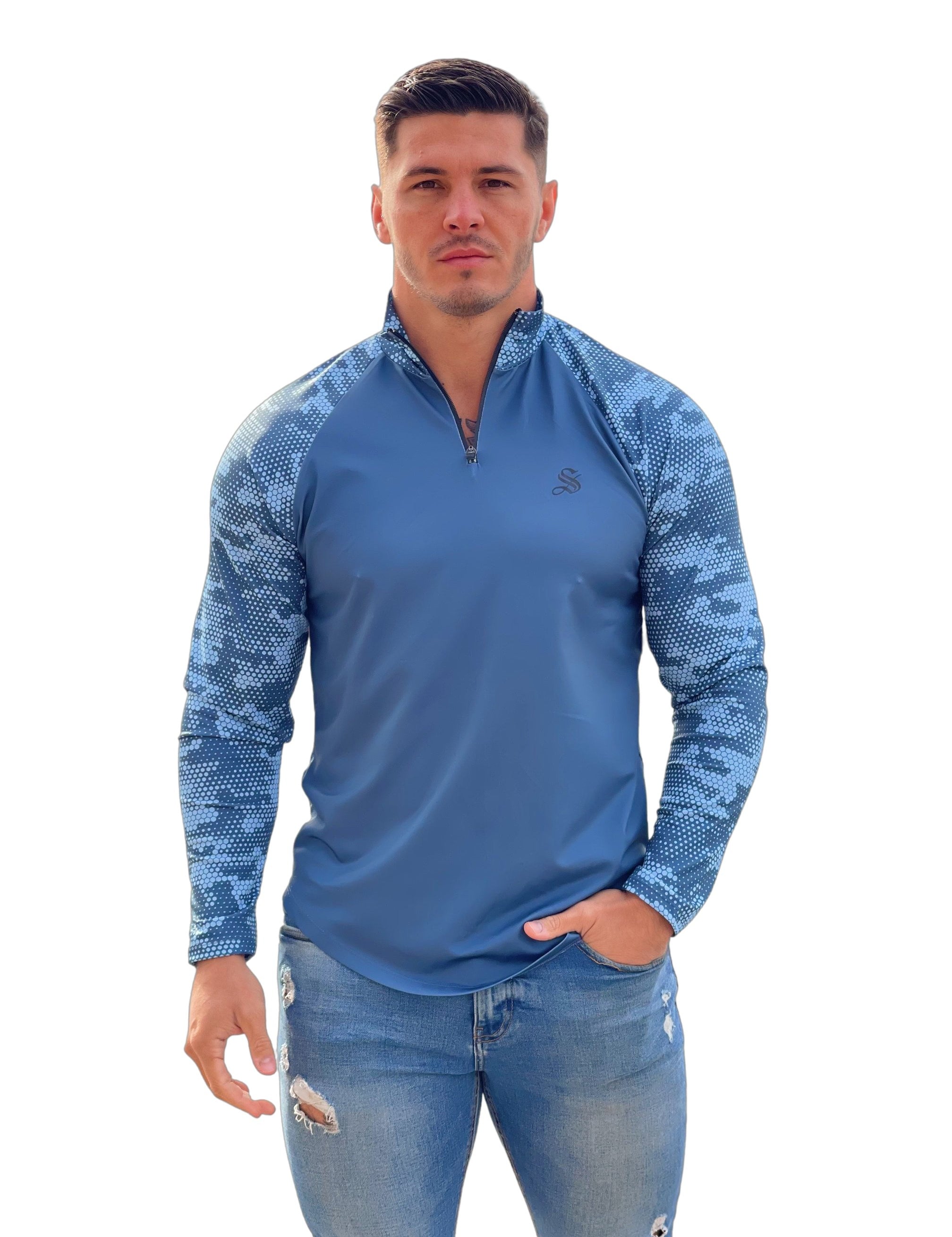Rambo 2- Blue Long Sleeves Shirt for Men (PRE-ORDER DISPATCH DATE 1 JULY 2022) - Sarman Fashion - Wholesale Clothing Fashion Brand for Men from Canada