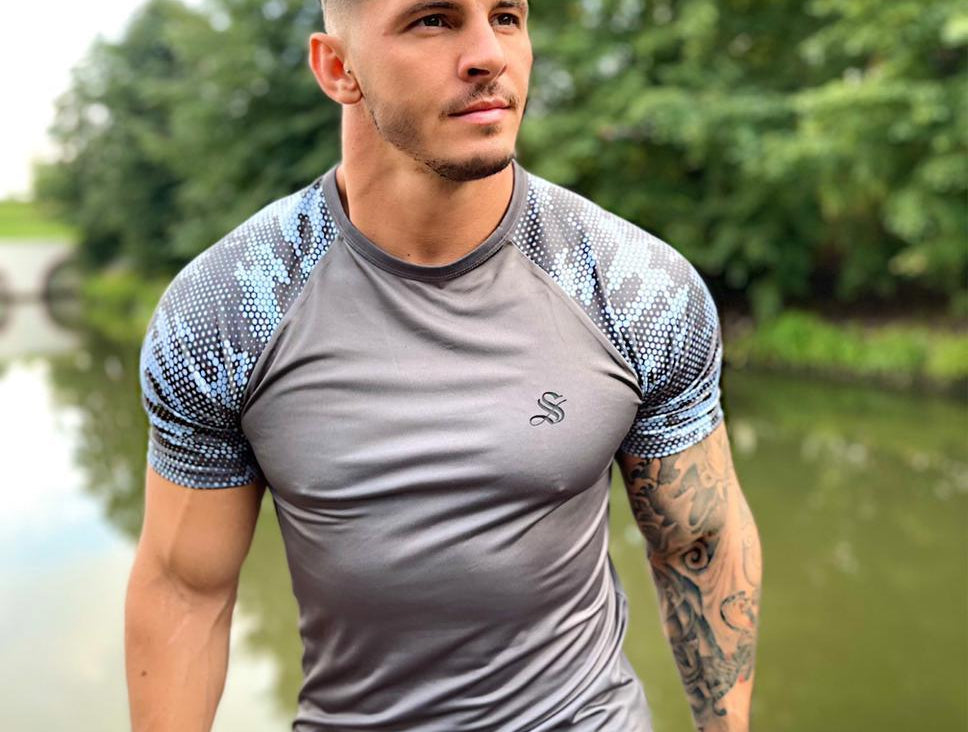 Rambo - Grey T- Shirt for Men - Sarman Fashion - Wholesale Clothing Fashion Brand for Men from Canada