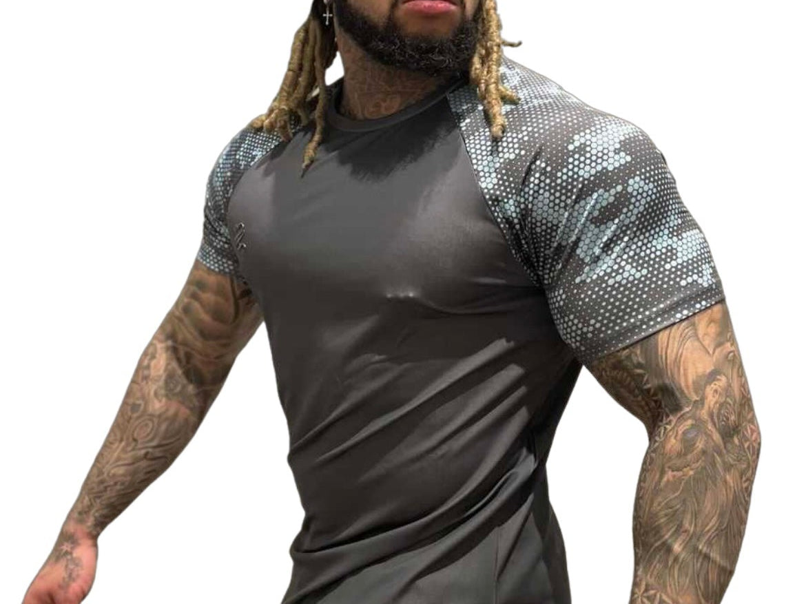 Rambo - Grey T- Shirt for Men - Sarman Fashion - Wholesale Clothing Fashion Brand for Men from Canada