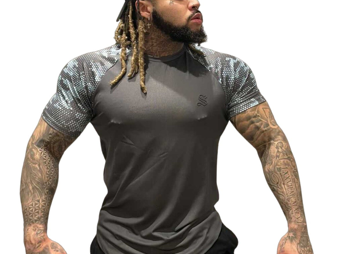 Rambo - Grey T- Shirt for Men - Sarman Fashion - Wholesale Clothing Fashion Brand for Men from Canada