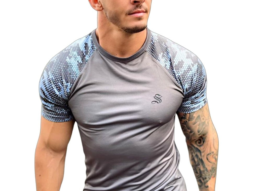 Rambo - Grey T- Shirt for Men - Sarman Fashion - Wholesale Clothing Fashion Brand for Men from Canada