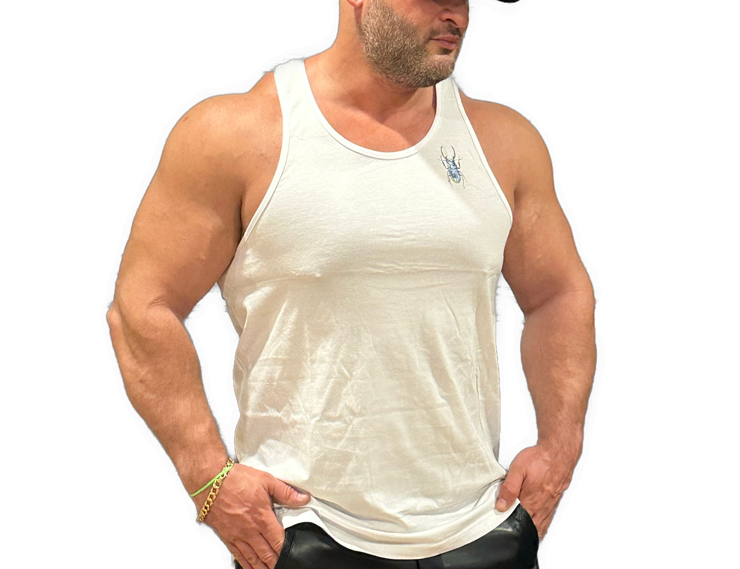 Ranch - White Tank Top for Men - Sarman Fashion - Wholesale Clothing Fashion Brand for Men from Canada