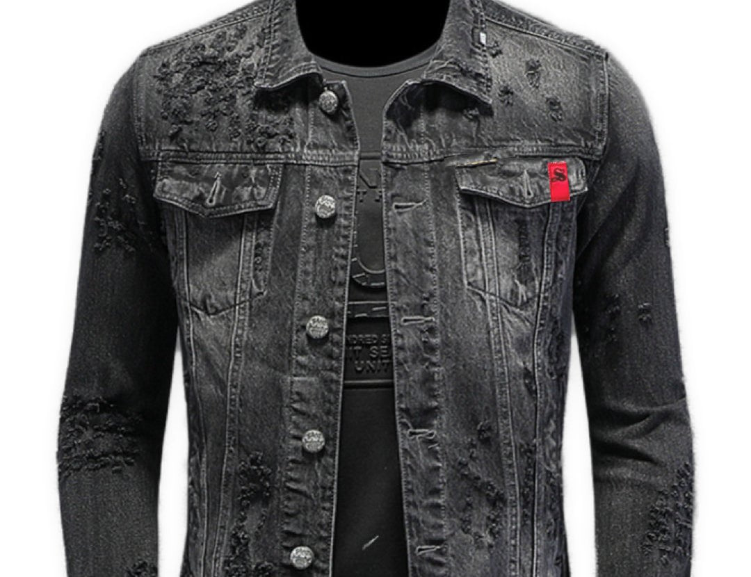 Razdelinka - Long Sleeve Jeans Jacket for Men - Sarman Fashion - Wholesale Clothing Fashion Brand for Men from Canada
