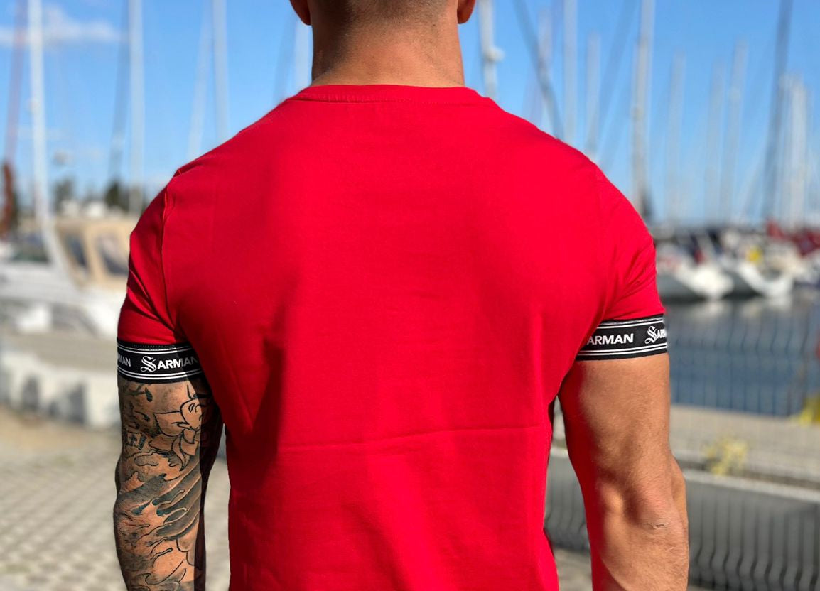 RedLine- Red T-Shirt for Men (PRE-ORDER DISPATCH DATE 25 DECEMBER 2021) - Sarman Fashion - Wholesale Clothing Fashion Brand for Men from Canada