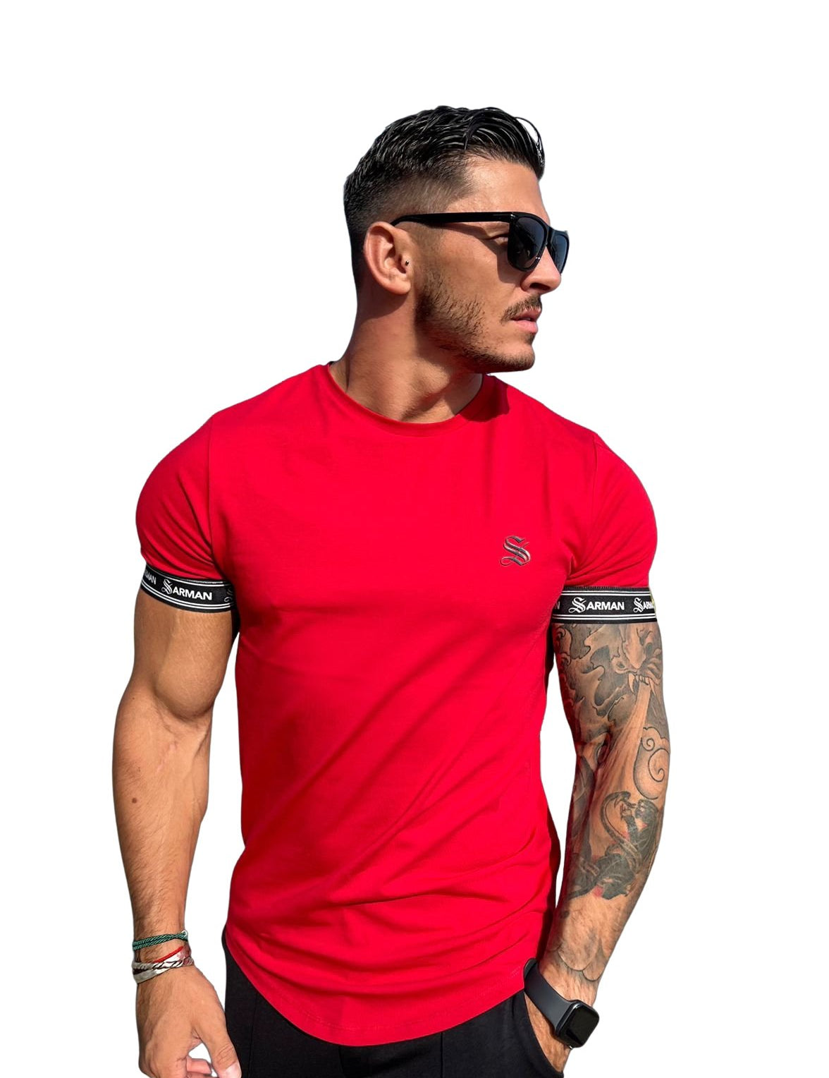 RedLine- Red T-Shirt for Men (PRE-ORDER DISPATCH DATE 25 DECEMBER 2021) - Sarman Fashion - Wholesale Clothing Fashion Brand for Men from Canada