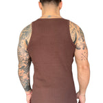 Remiel - Brown Tank Top for Men - Sarman Fashion - Wholesale Clothing Fashion Brand for Men from Canada