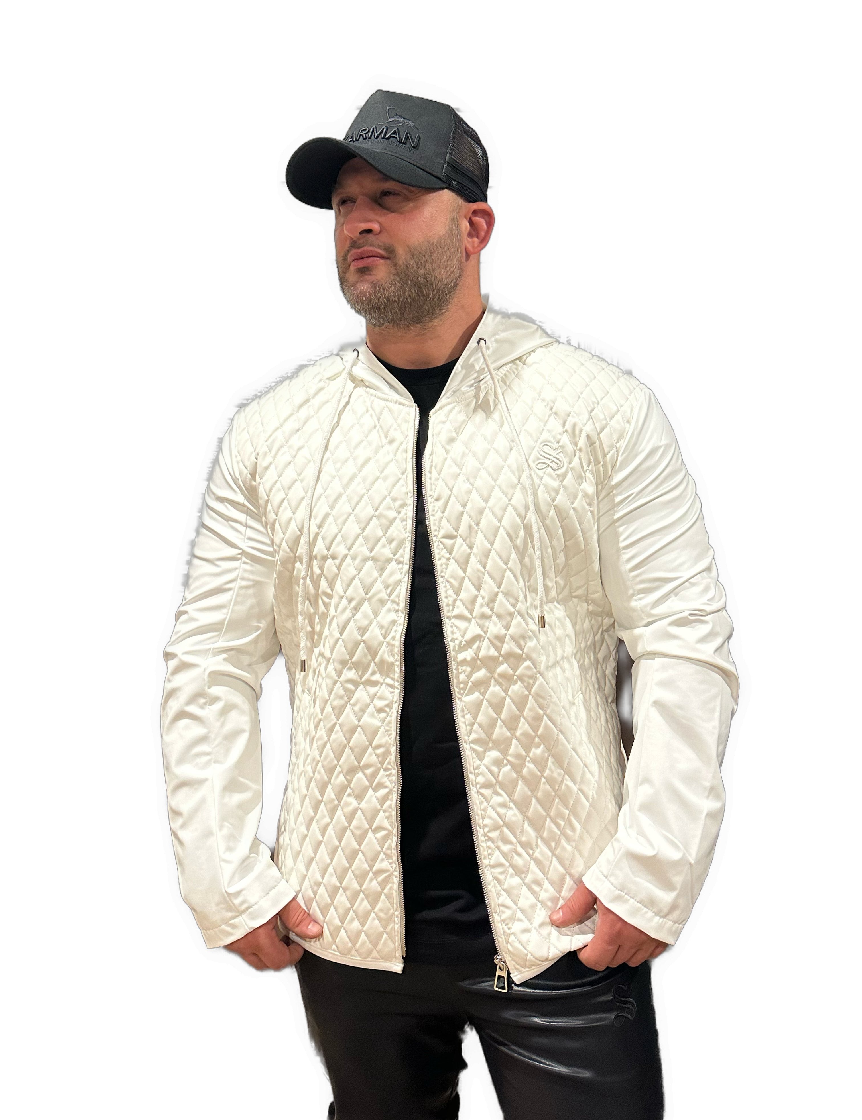 Robin 6 - White Jacket for Men - Sarman Fashion - Wholesale Clothing Fashion Brand for Men from Canada