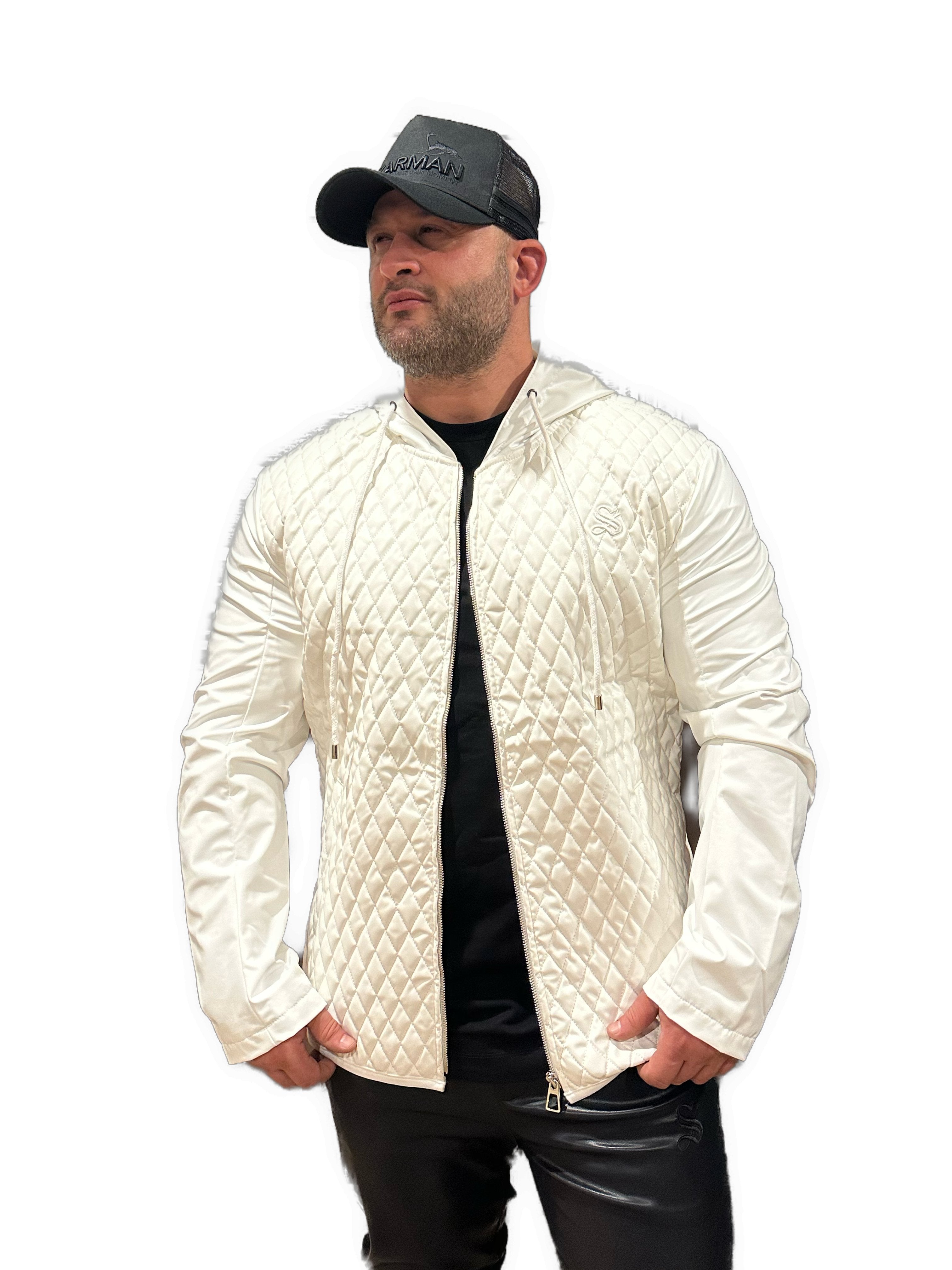 Robin 6 - White Jacket for Men - Sarman Fashion - Wholesale Clothing Fashion Brand for Men from Canada