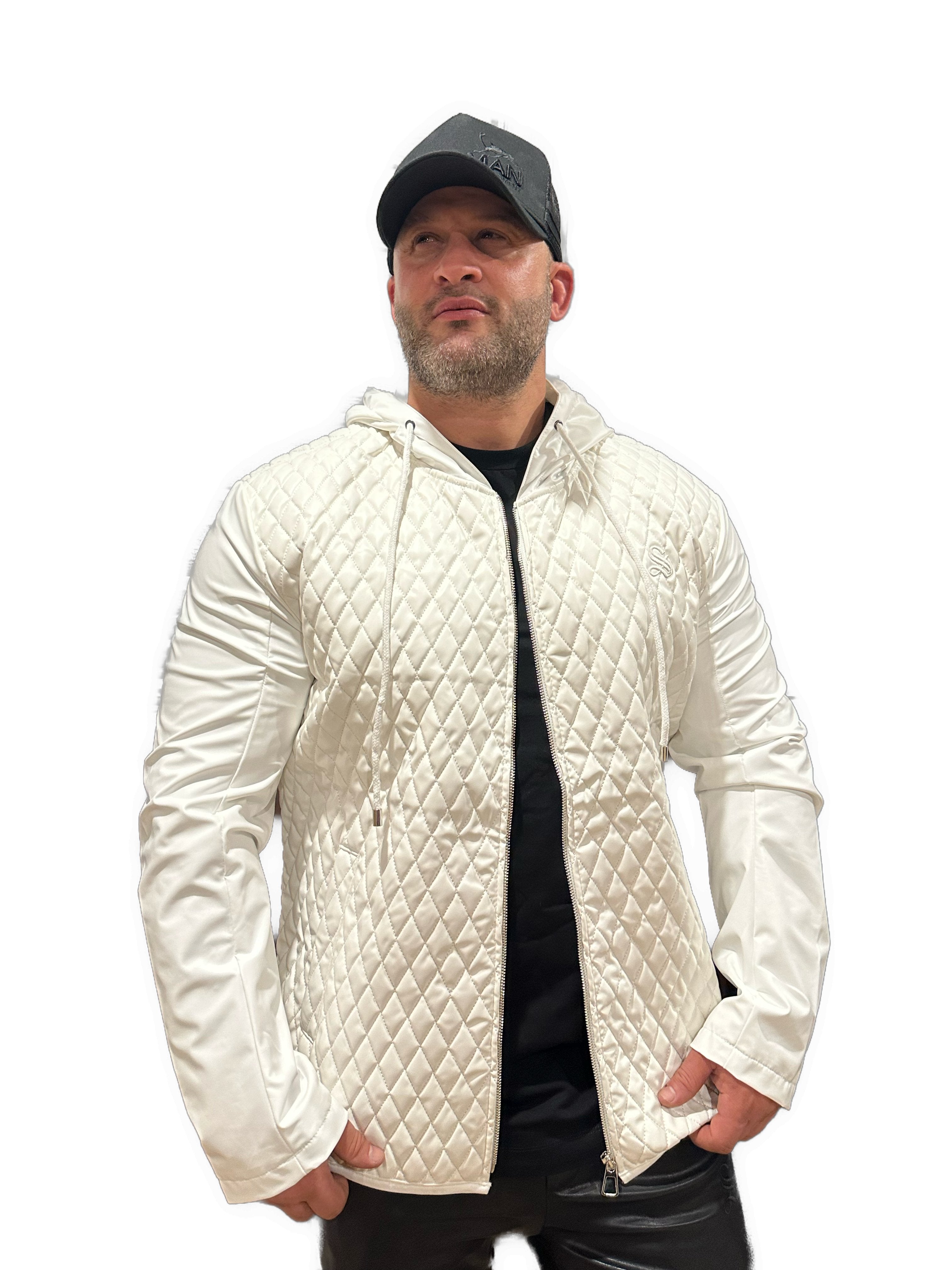 Robin 6 - White Jacket for Men - Sarman Fashion - Wholesale Clothing Fashion Brand for Men from Canada