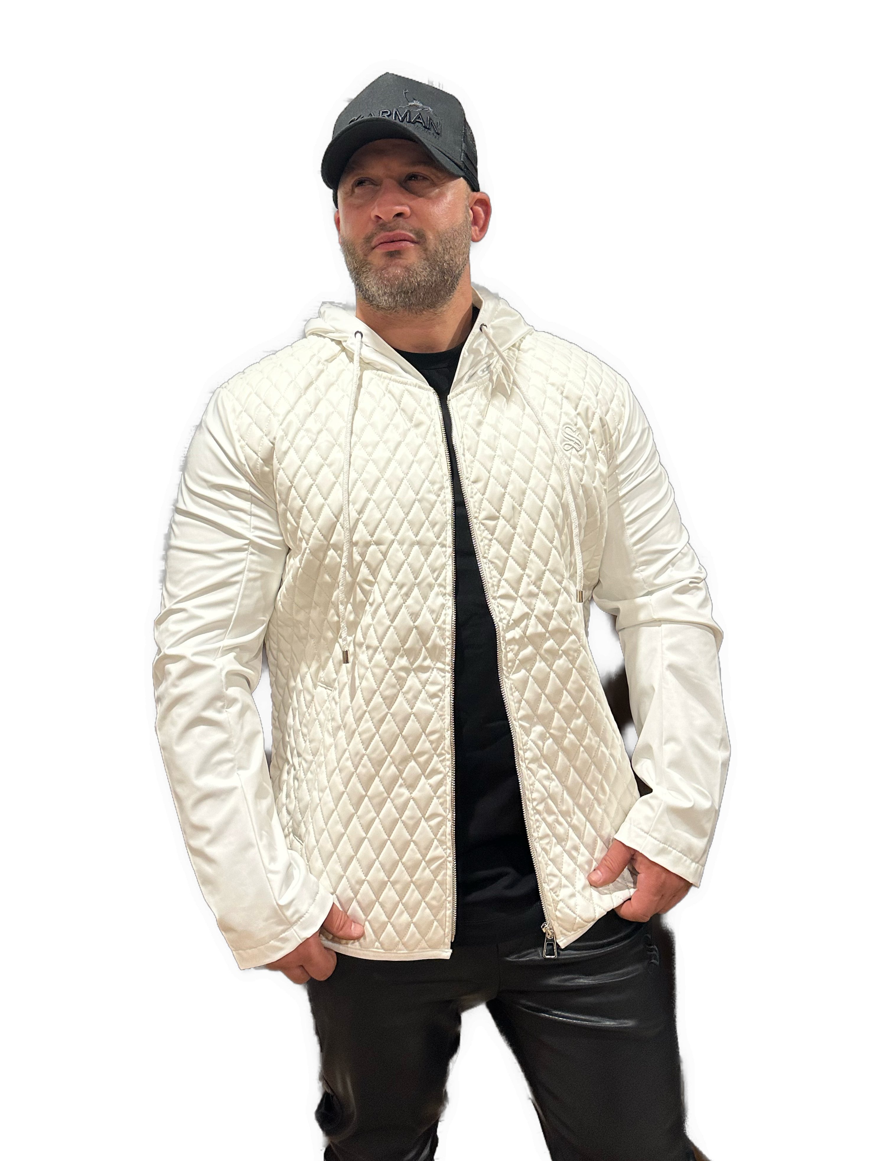 Robin 6 - White Jacket for Men - Sarman Fashion - Wholesale Clothing Fashion Brand for Men from Canada