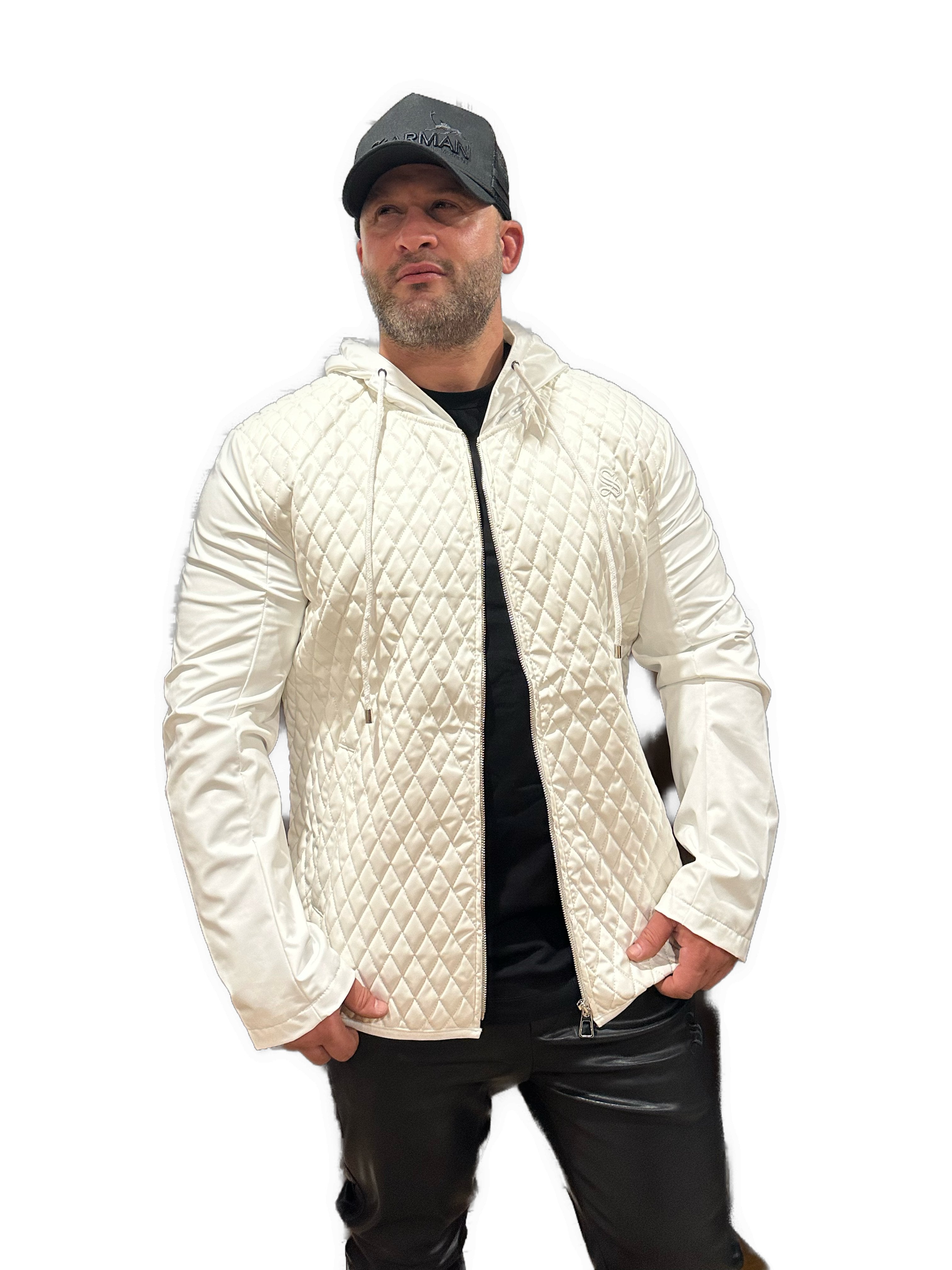 Robin 6 - White Jacket for Men - Sarman Fashion - Wholesale Clothing Fashion Brand for Men from Canada