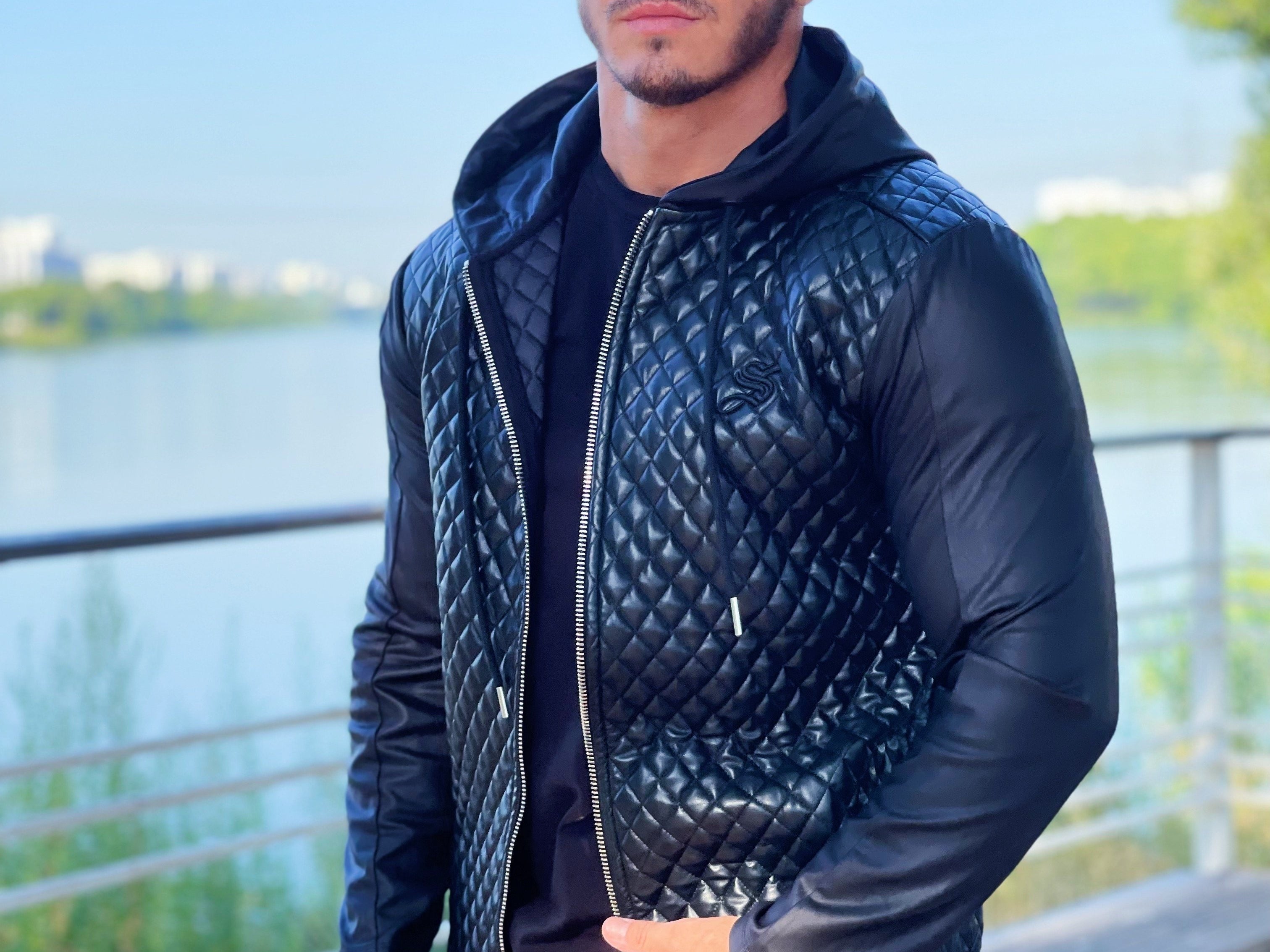 Robin - Black Jacket for Men (PRE-ORDER DISPATCH DATE 1 JULY 2022) - Sarman Fashion - Wholesale Clothing Fashion Brand for Men from Canada