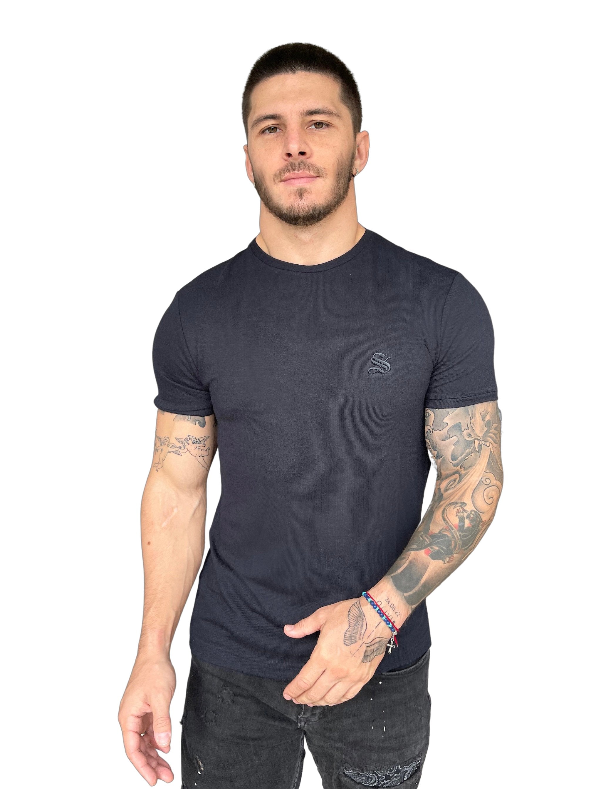RotterDam - Black T-Shirt for Men (PRE-ORDER DISPATCH DATE 15 APRIL 2023) - Sarman Fashion - Wholesale Clothing Fashion Brand for Men from Canada