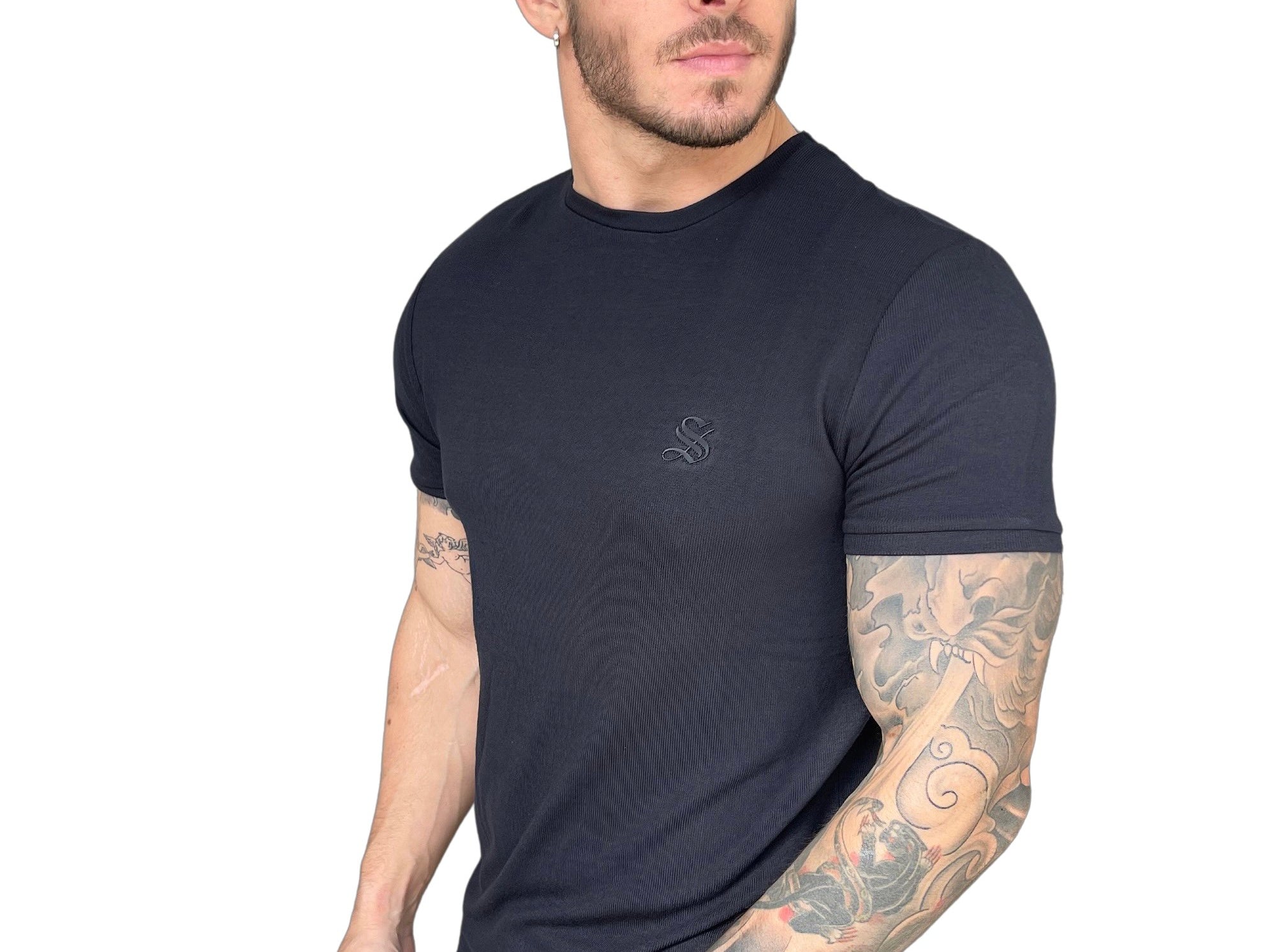 RotterDam - Black T-Shirt for Men (PRE-ORDER DISPATCH DATE 15 APRIL 2023) - Sarman Fashion - Wholesale Clothing Fashion Brand for Men from Canada