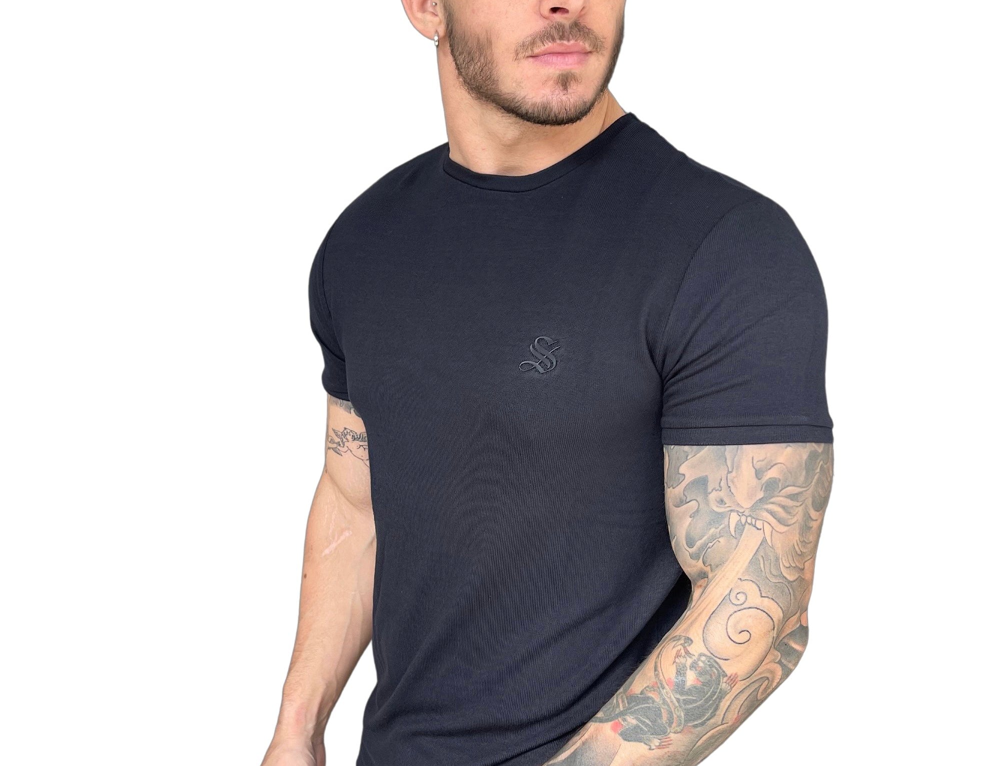 RotterDam - Black T-Shirt for Men (PRE-ORDER DISPATCH DATE 15 APRIL 2023) - Sarman Fashion - Wholesale Clothing Fashion Brand for Men from Canada