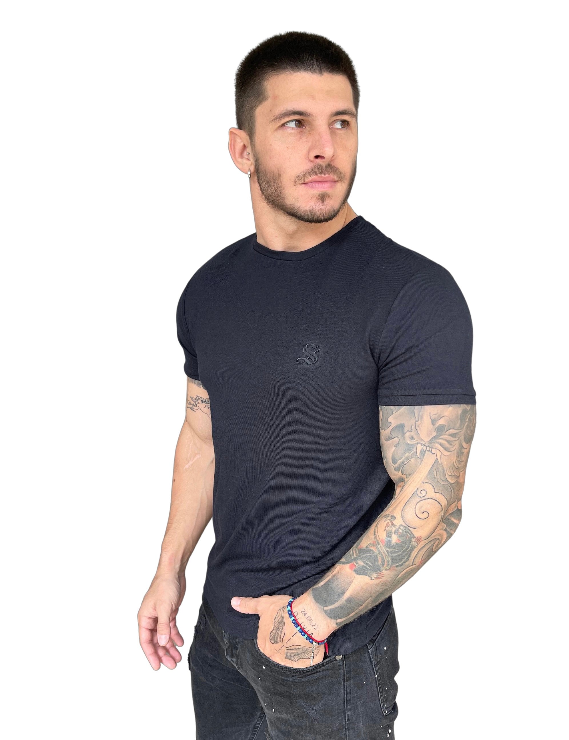 RotterDam - Black T-Shirt for Men (PRE-ORDER DISPATCH DATE 15 APRIL 2023) - Sarman Fashion - Wholesale Clothing Fashion Brand for Men from Canada