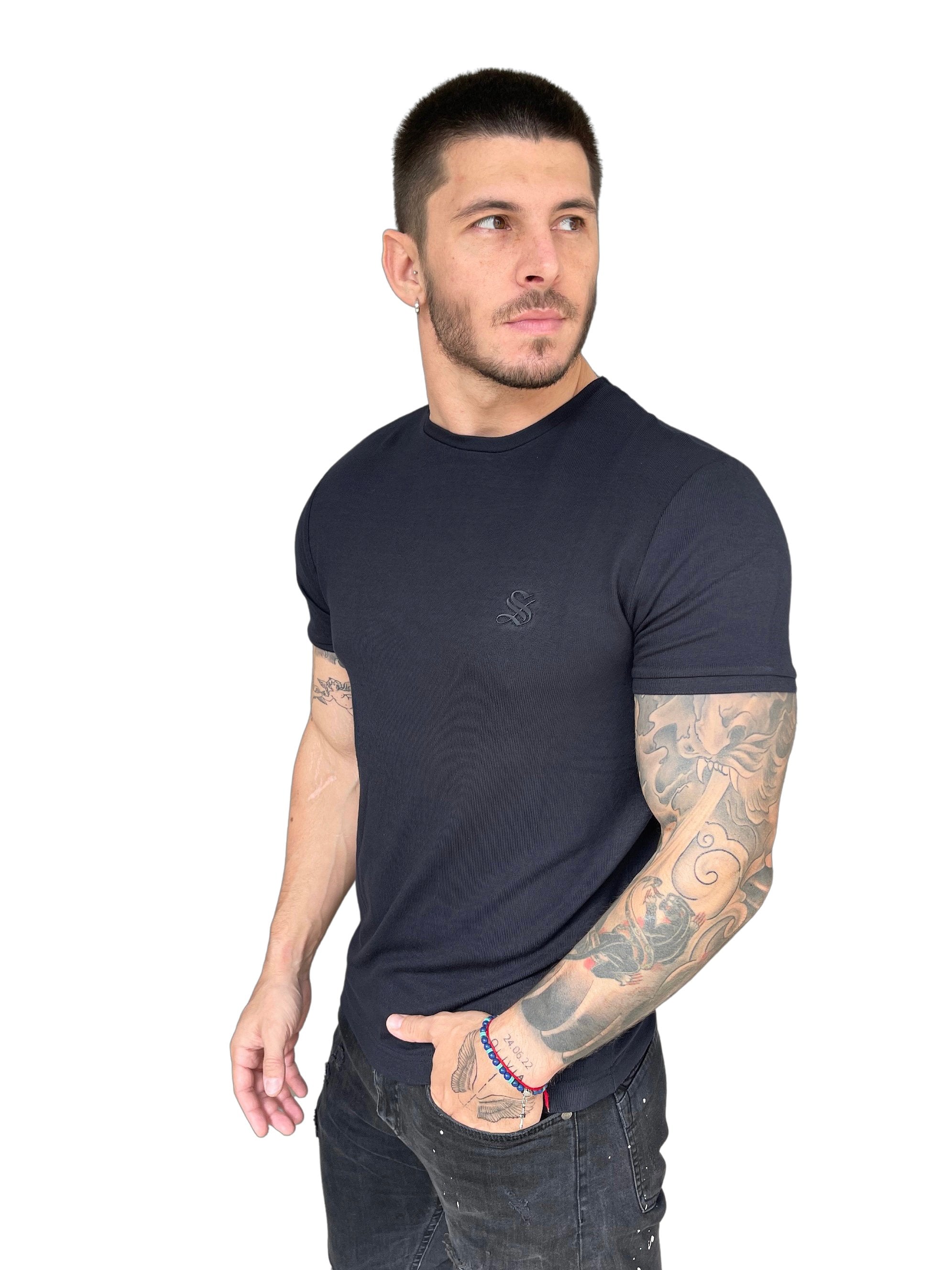 RotterDam - Black T-Shirt for Men (PRE-ORDER DISPATCH DATE 15 APRIL 2023) - Sarman Fashion - Wholesale Clothing Fashion Brand for Men from Canada