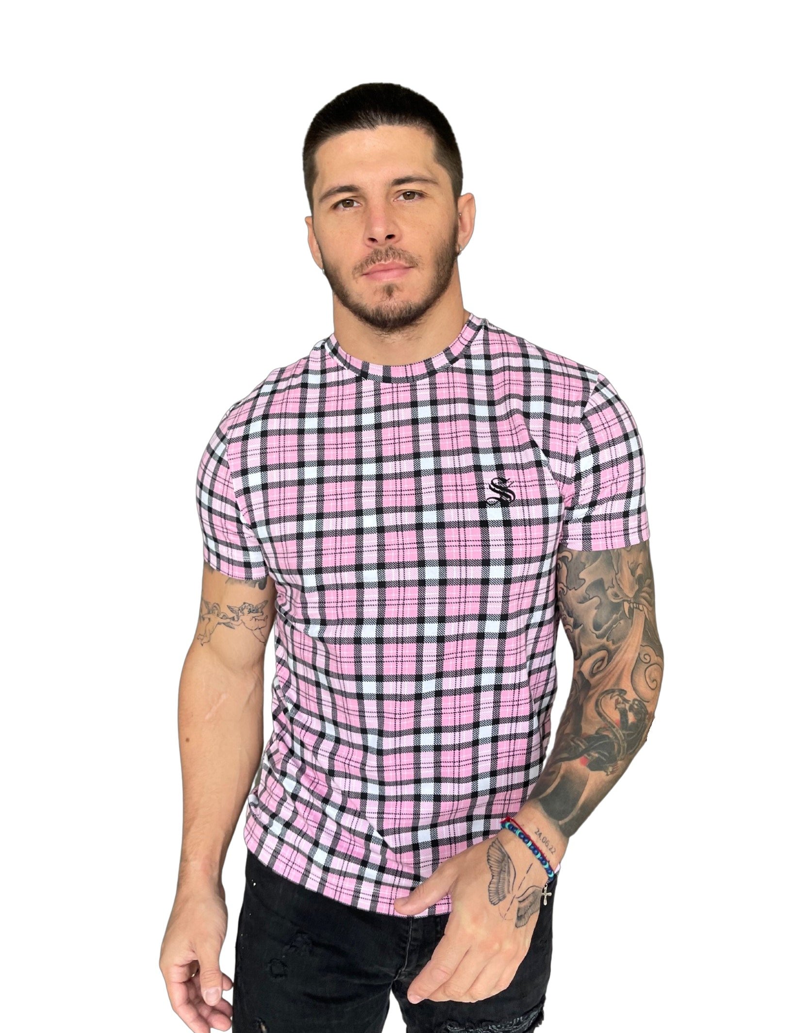 RUBIKS CUBE - Pink T-shirt for Men (PRE-ORDER DISPATCH DATE 30 NOVEMBER 2022) - Sarman Fashion - Wholesale Clothing Fashion Brand for Men from Canada