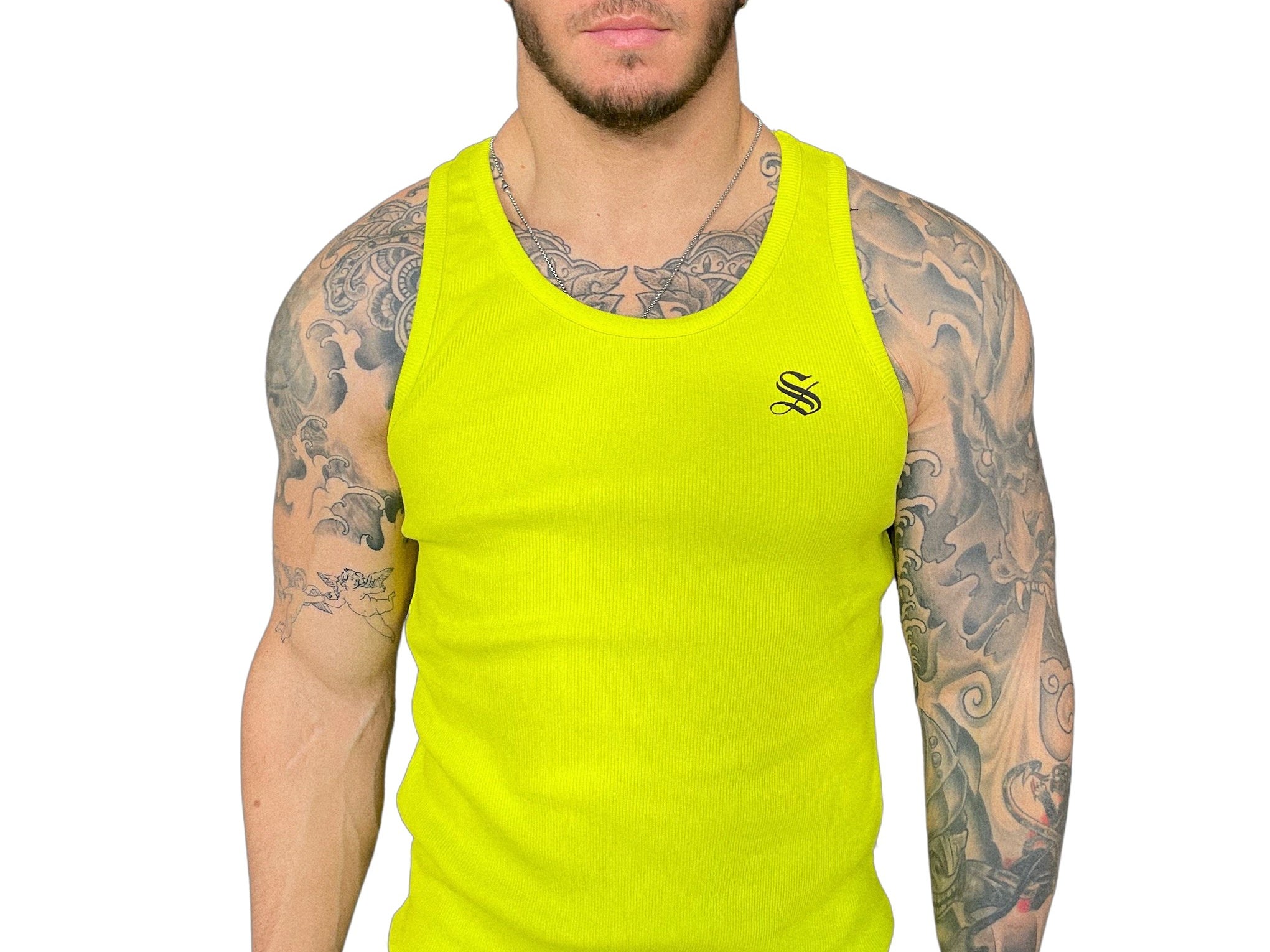 Sariel - Yellow Tank Top for Men - Sarman Fashion - Wholesale Clothing Fashion Brand for Men from Canada