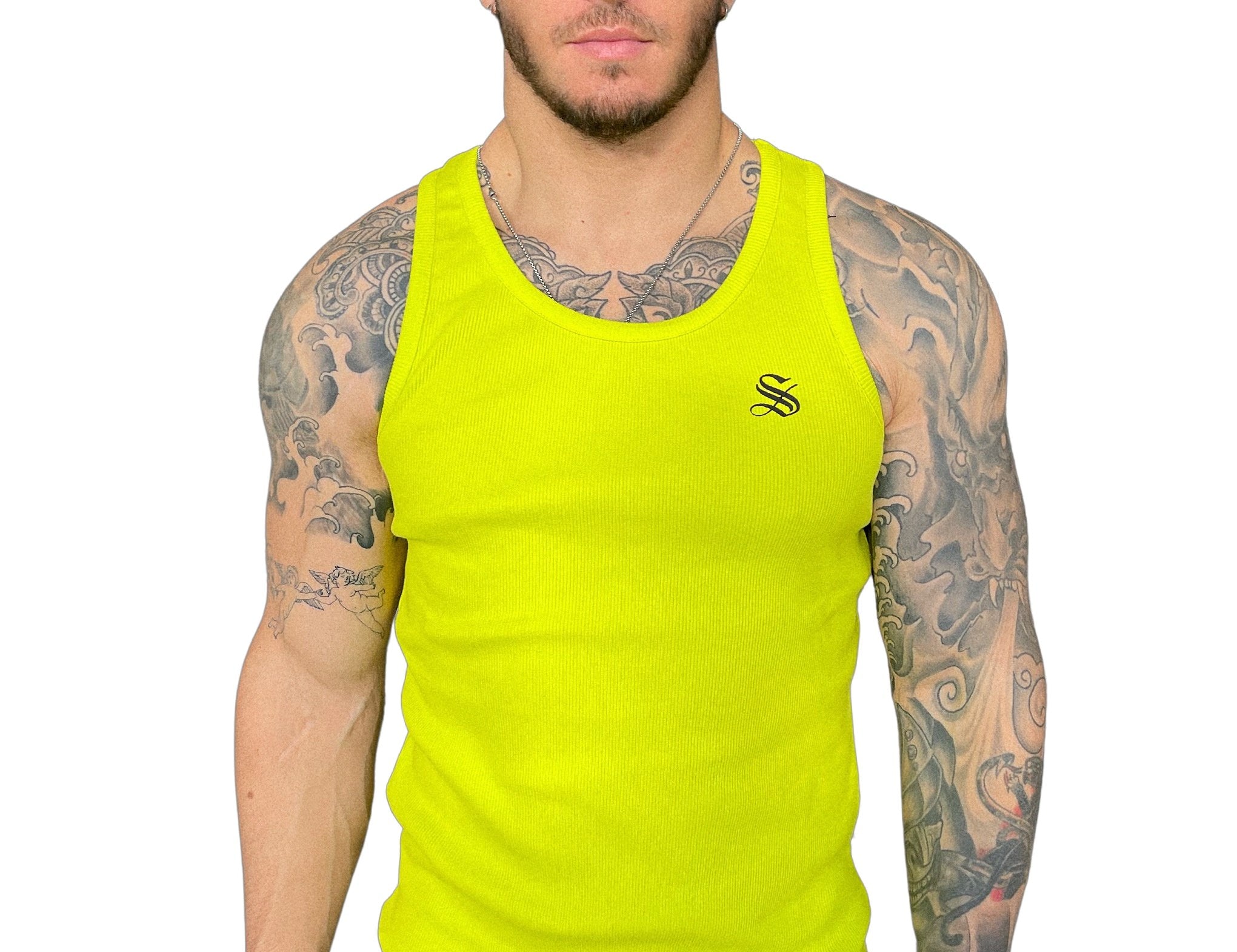 Sariel - Yellow Tank Top for Men - Sarman Fashion - Wholesale Clothing Fashion Brand for Men from Canada