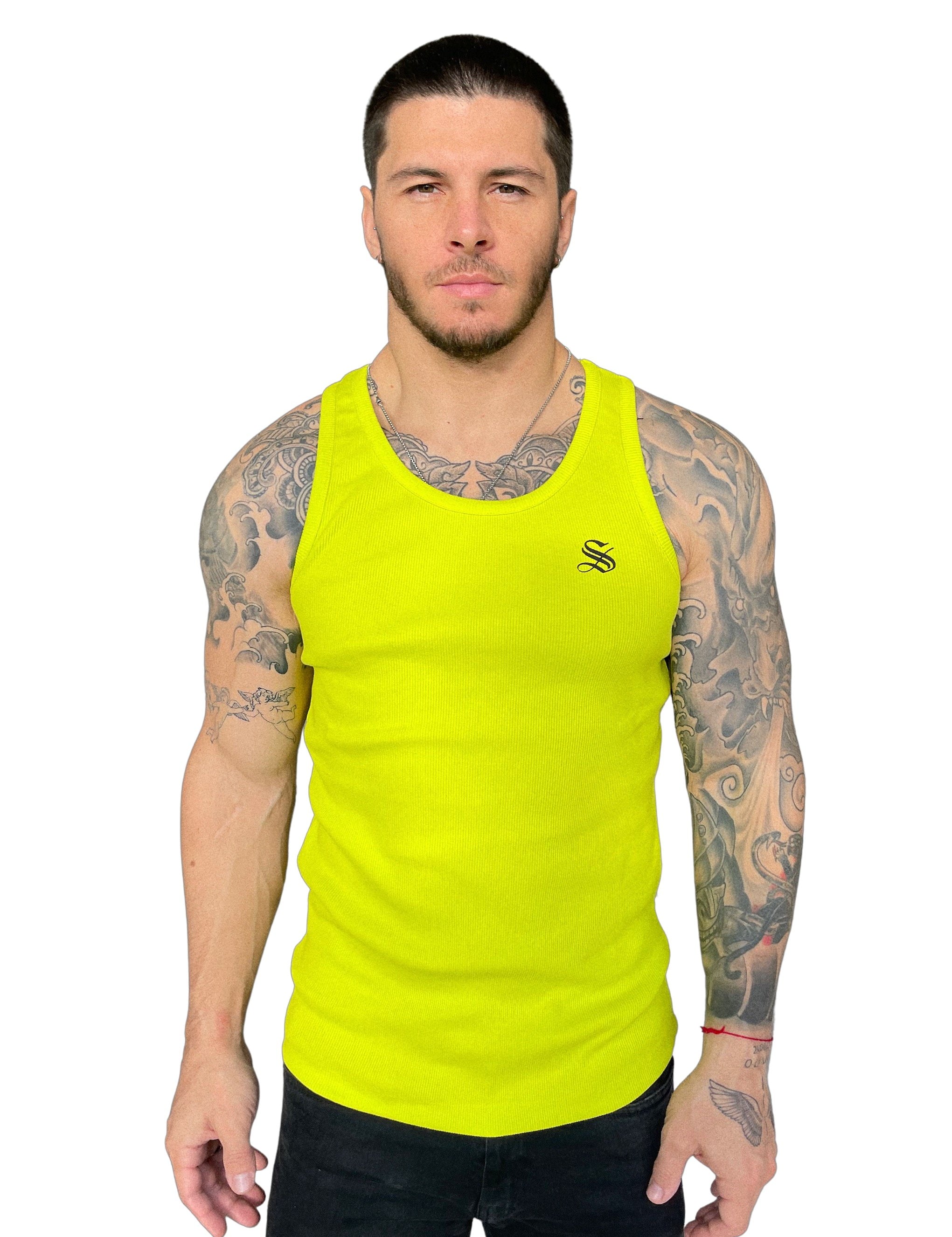 Sariel - Yellow Tank Top for Men - Sarman Fashion - Wholesale Clothing Fashion Brand for Men from Canada