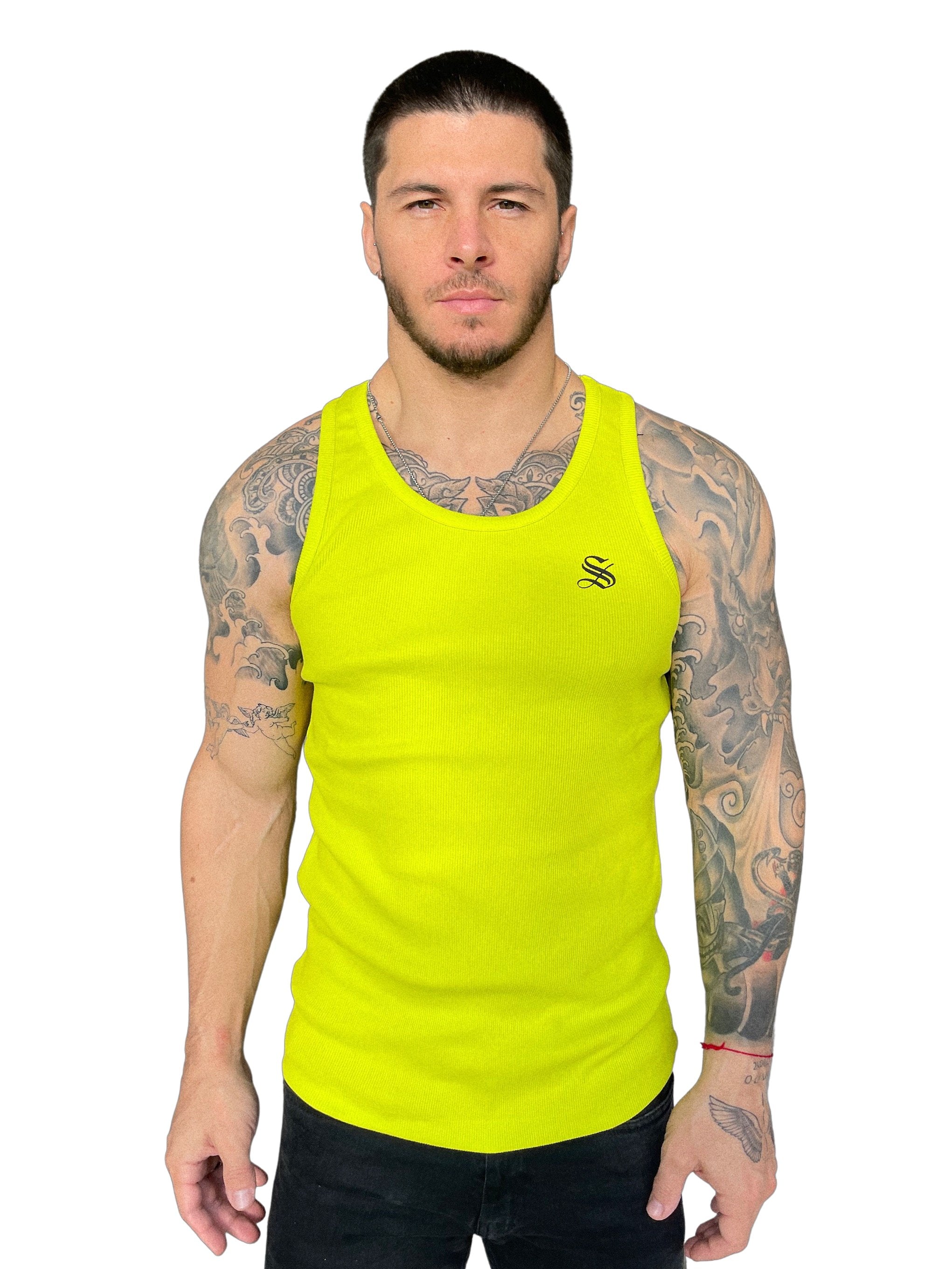 Sariel - Yellow Tank Top for Men - Sarman Fashion - Wholesale Clothing Fashion Brand for Men from Canada