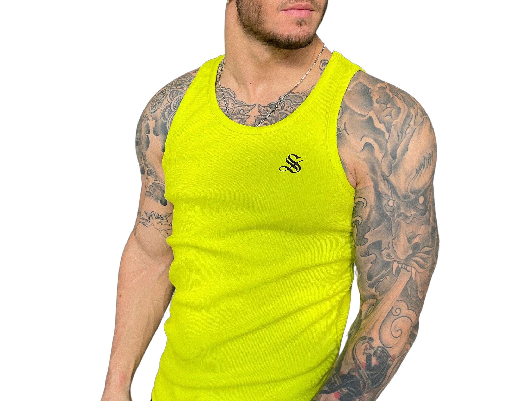 Sariel - Yellow Tank Top for Men - Sarman Fashion - Wholesale Clothing Fashion Brand for Men from Canada