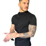 Semio - Black Short Sleeves Jeans Shirt for Men (PRE-ORDER DISPATCH DATE 15 APRIL 2023) - Sarman Fashion - Wholesale Clothing Fashion Brand for Men from Canada