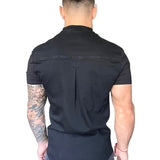 Semio - Black Short Sleeves Jeans Shirt for Men (PRE-ORDER DISPATCH DATE 15 APRIL 2023) - Sarman Fashion - Wholesale Clothing Fashion Brand for Men from Canada