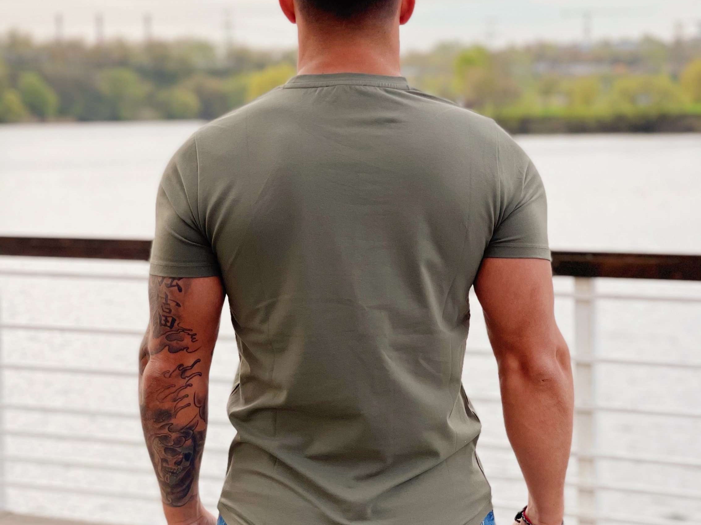 Shinara - Khaki Short Sleeves T-Shirt for Men (PRE-ORDER DISPATCH DATE 1 JULY 2022) - Sarman Fashion - Wholesale Clothing Fashion Brand for Men from Canada