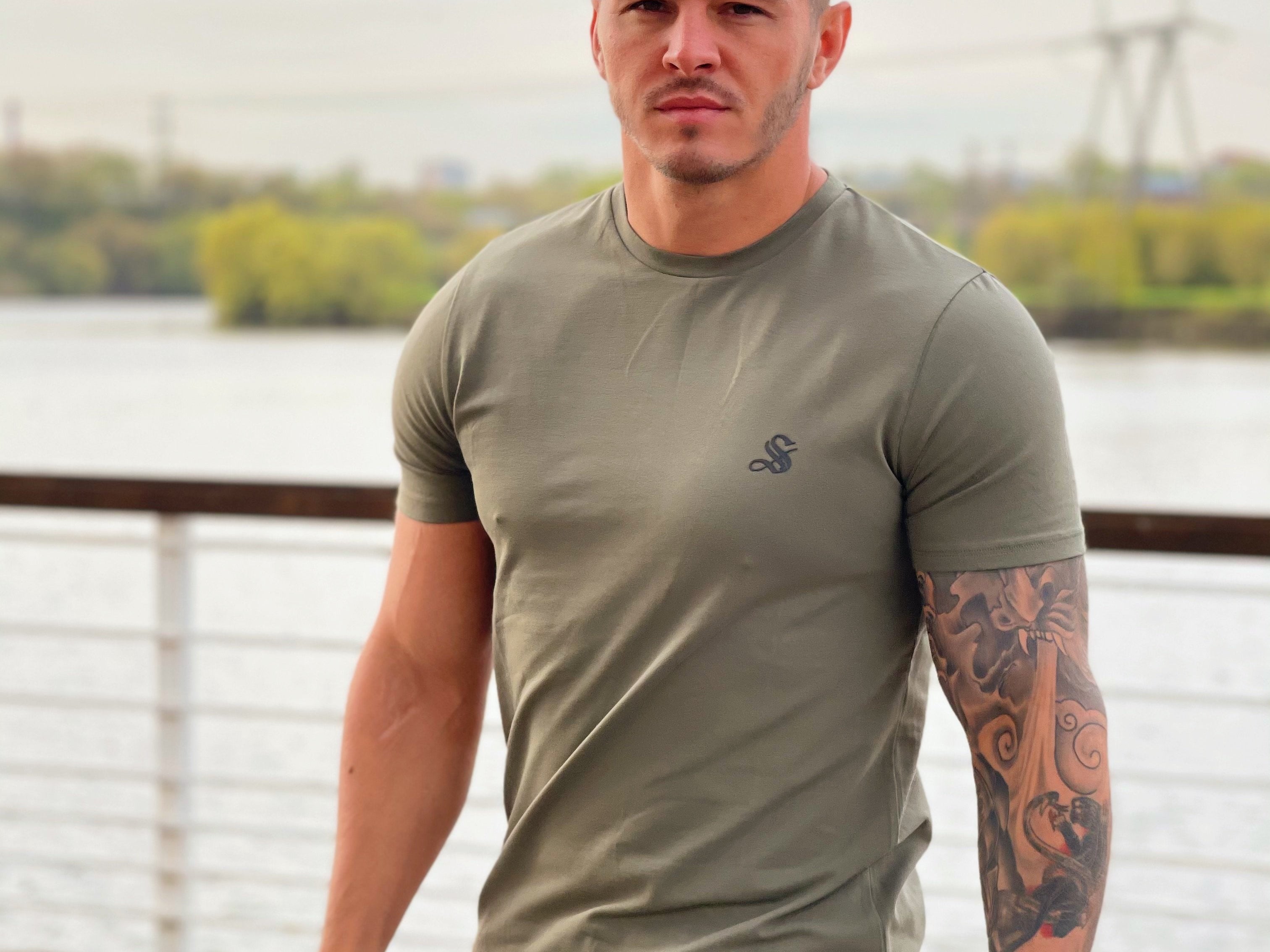 Shinara - Khaki Short Sleeves T-Shirt for Men (PRE-ORDER DISPATCH DATE 1 JULY 2022) - Sarman Fashion - Wholesale Clothing Fashion Brand for Men from Canada