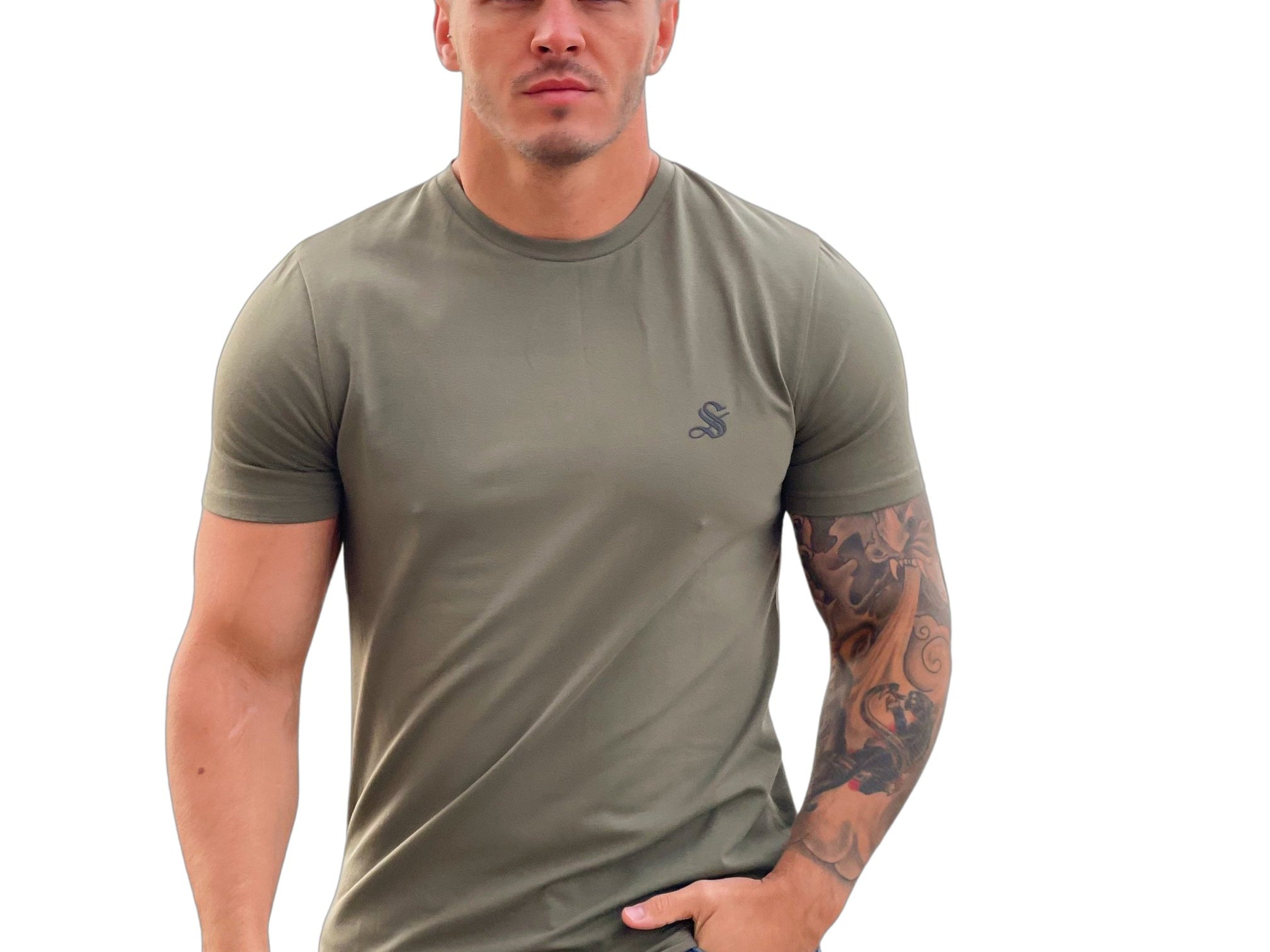 Shinara - Khaki T-Shirt for Men (PRE-ORDER DISPATCH DATE 1 JULY 2022) - Sarman Fashion - Wholesale Clothing Fashion Brand for Men from Canada