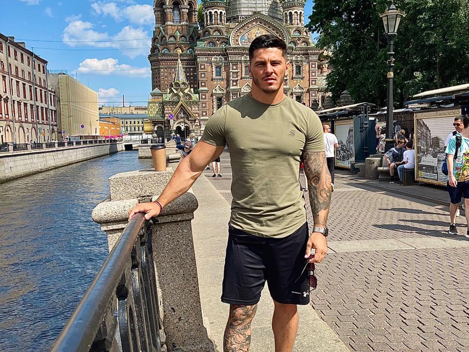 Shinara - Khaki T-Shirt for Men (PRE-ORDER DISPATCH DATE 1 JULY 2022) - Sarman Fashion - Wholesale Clothing Fashion Brand for Men from Canada