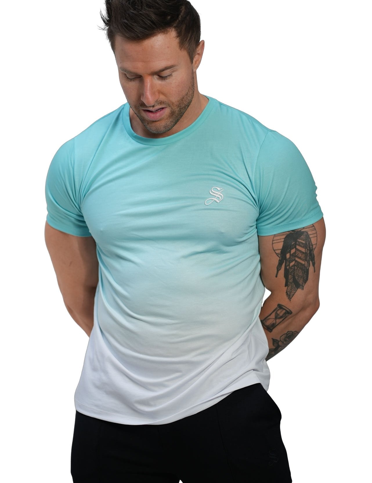 Sky Blue 2 - Blue/WhiteT-Shirt for Men - Sarman Fashion - Wholesale Clothing Fashion Brand for Men from Canada