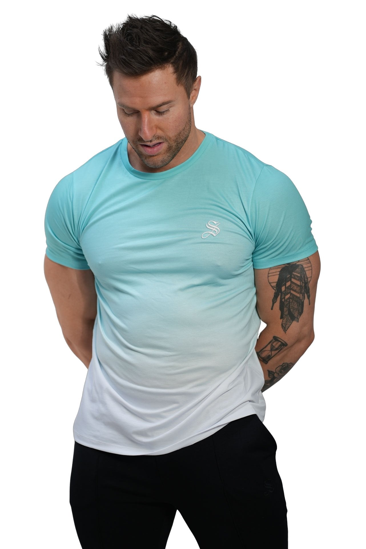 Sky Blue 2 - Blue/WhiteT-Shirt for Men - Sarman Fashion - Wholesale Clothing Fashion Brand for Men from Canada