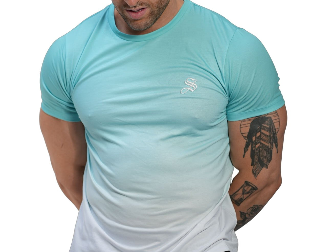 Sky Blue 2 - Blue/WhiteT-Shirt for Men - Sarman Fashion - Wholesale Clothing Fashion Brand for Men from Canada