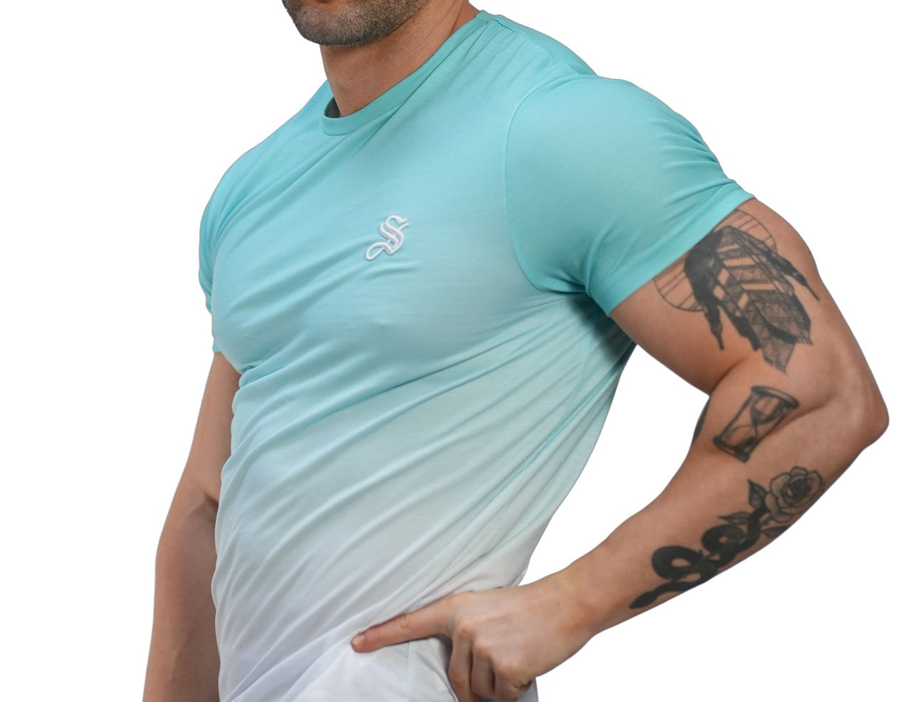 Sky Blue 2 - Blue/WhiteT-Shirt for Men - Sarman Fashion - Wholesale Clothing Fashion Brand for Men from Canada