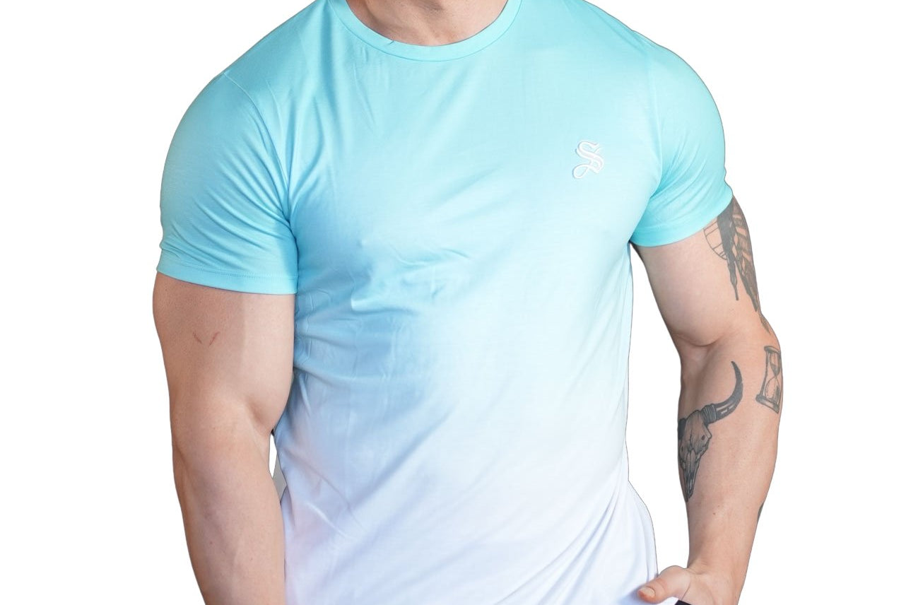 Sky Blue 2 - Blue/WhiteT-Shirt for Men - Sarman Fashion - Wholesale Clothing Fashion Brand for Men from Canada