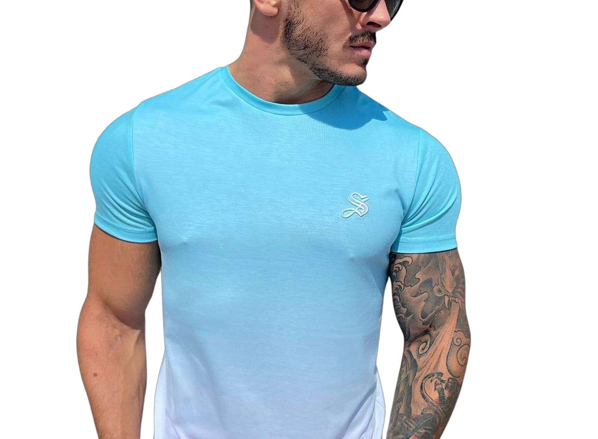 Sky Blue 2 - Blue/WhiteT-Shirt for Men (PRE-ORDER DISPATCH DATE 25 DECEMBER 2021) - Sarman Fashion - Wholesale Clothing Fashion Brand for Men from Canada