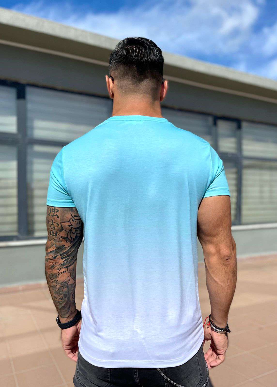 Sky Blue 2 - Blue/WhiteT-Shirt for Men (PRE-ORDER DISPATCH DATE 25 DECEMBER 2021) - Sarman Fashion - Wholesale Clothing Fashion Brand for Men from Canada