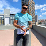 Sky Blue 2 - Blue/WhiteT-Shirt for Men (PRE-ORDER DISPATCH DATE 25 DECEMBER 2021) - Sarman Fashion - Wholesale Clothing Fashion Brand for Men from Canada