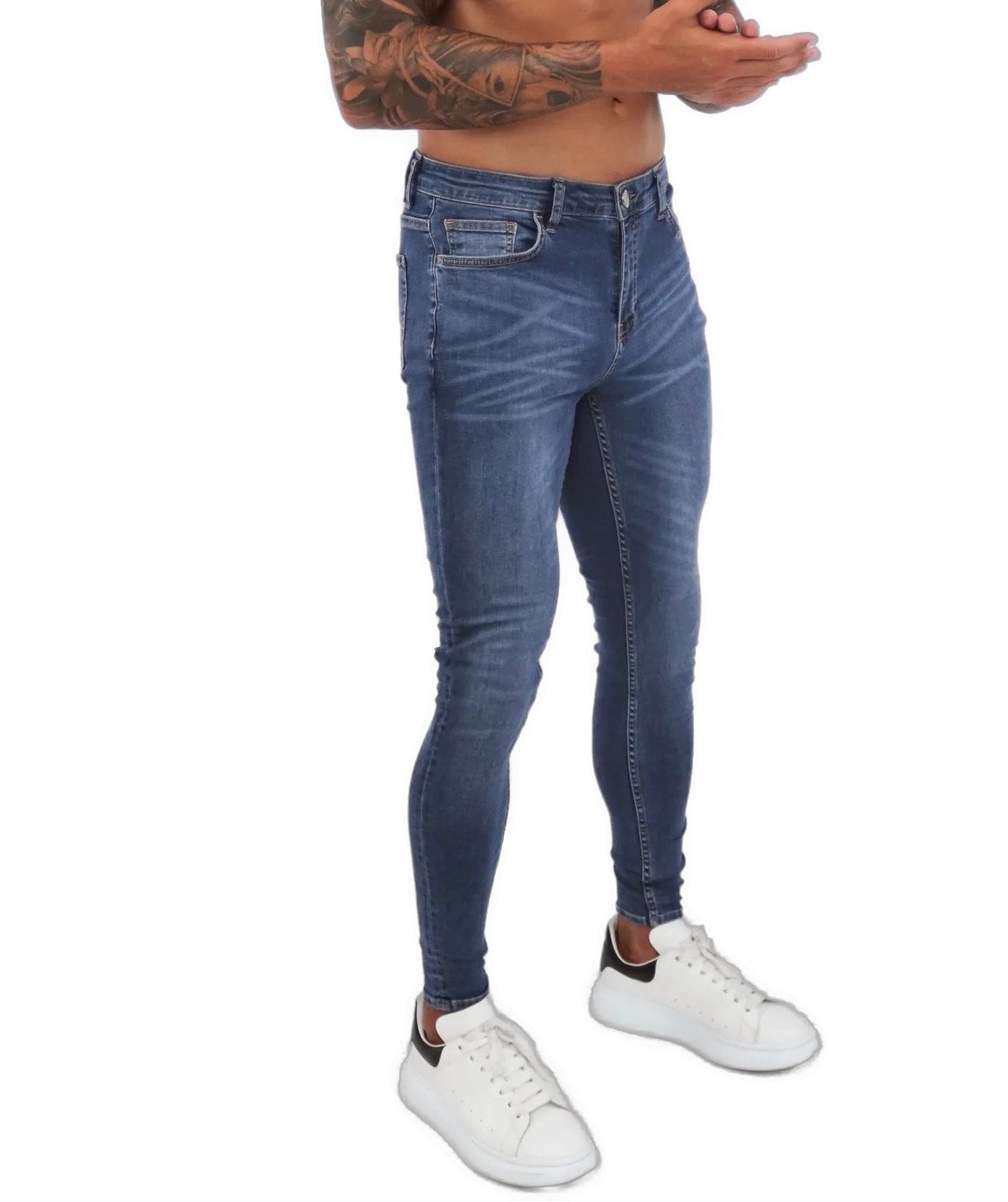 SLONY - Dark Blue Skinny Jeans for Men (PRE-ORDER DISPATCH DATE 25 September 2024) - Sarman Fashion - Wholesale Clothing Fashion Brand for Men from Canada