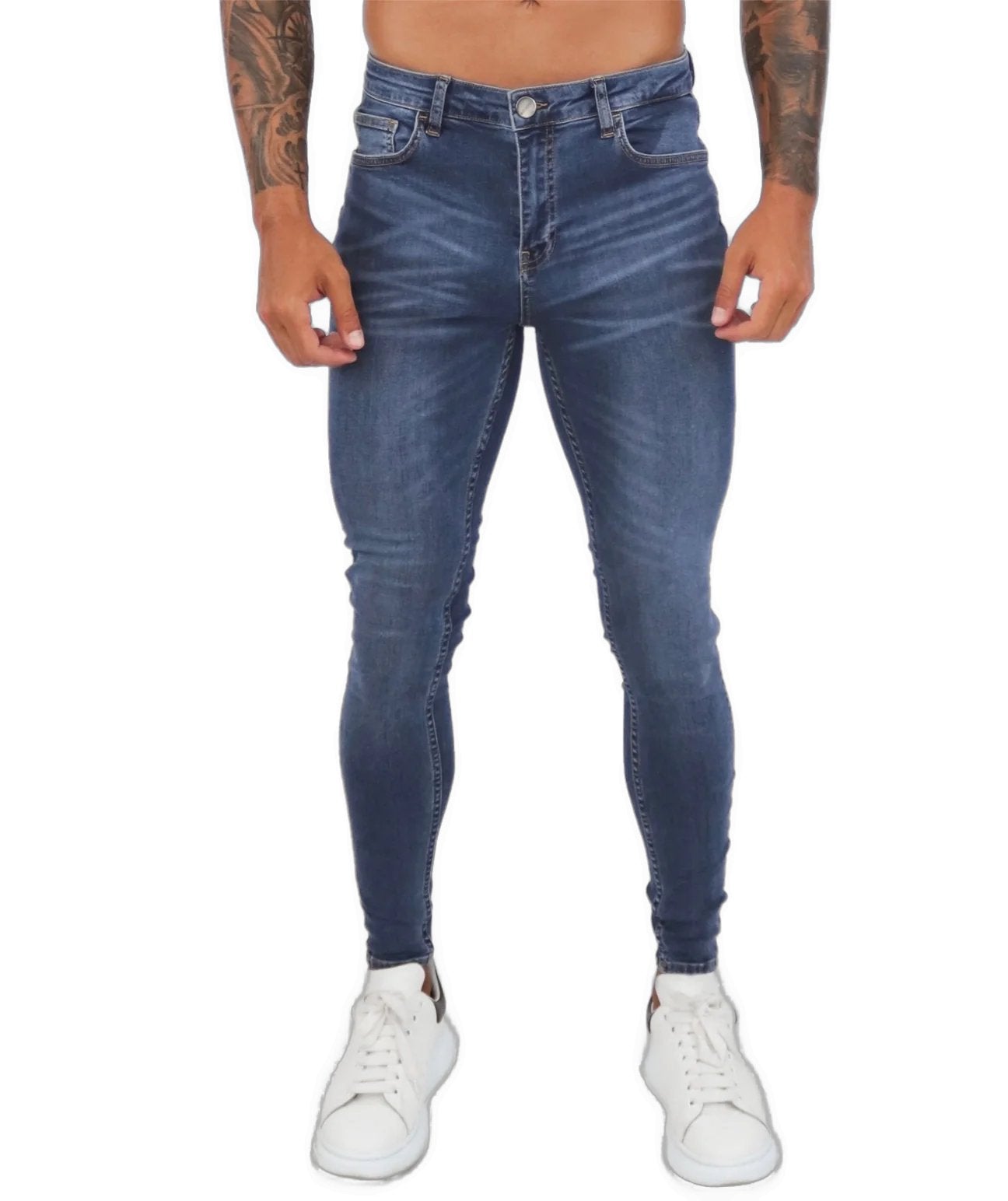 SLONY - Dark Blue Skinny Jeans for Men (PRE-ORDER DISPATCH DATE 25 September 2024) - Sarman Fashion - Wholesale Clothing Fashion Brand for Men from Canada