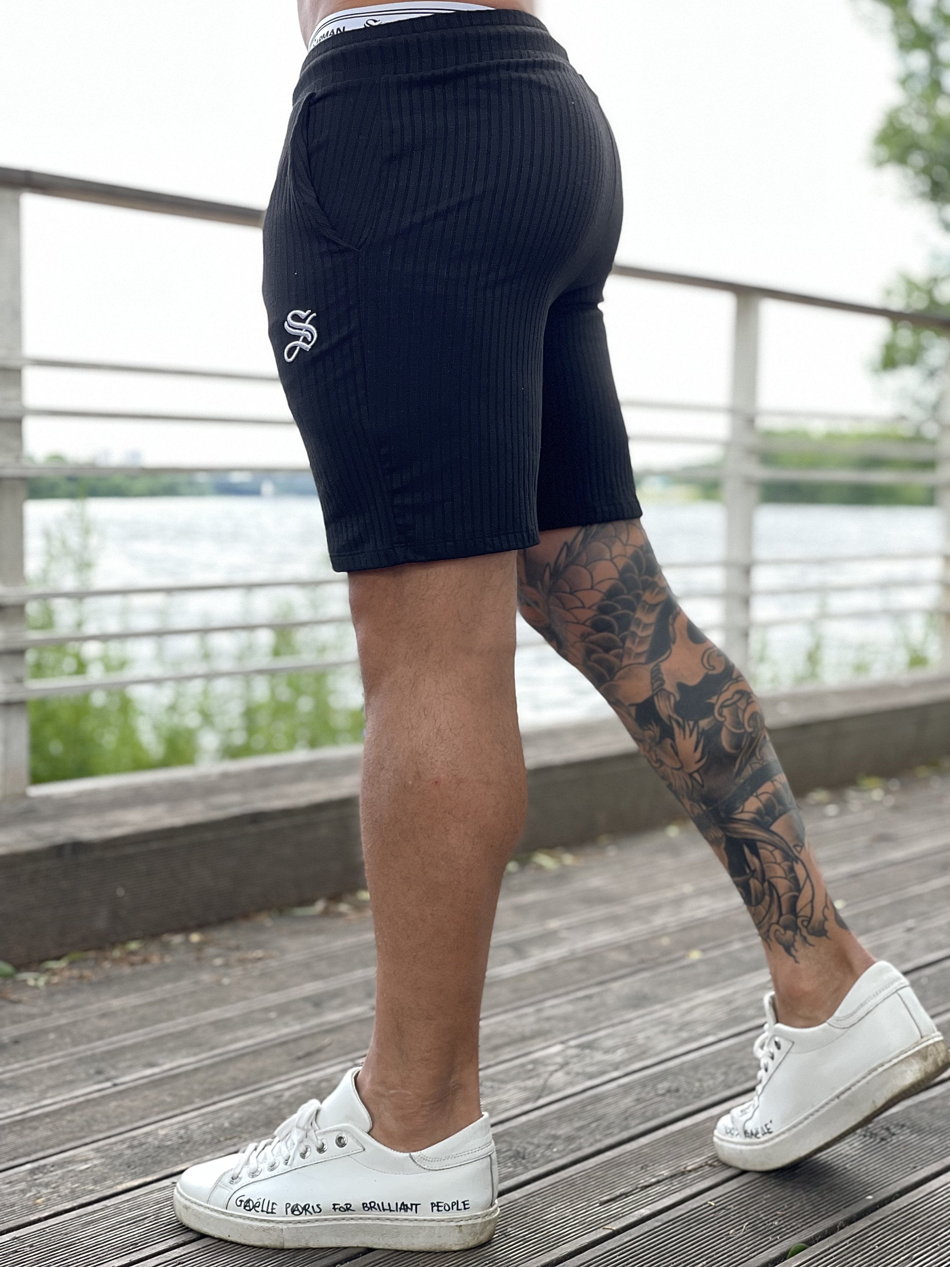 Slurve - Black Shorts for Men - Sarman Fashion - Wholesale Clothing Fashion Brand for Men from Canada