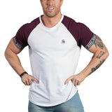 SmoothLook - White/Burgundy T- Shirt for Men - Sarman Fashion - Wholesale Clothing Fashion Brand for Men from Canada