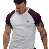 SmoothLook - White/Burgundy T- Shirt for Men - Sarman Fashion - Wholesale Clothing Fashion Brand for Men from Canada