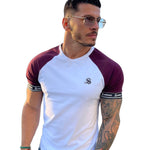 SmoothLook - White/Burgundy T- Shirt for Men (PRE-ORDER DISPATCH DATE 25 DECEMBER 2021) - Sarman Fashion - Wholesale Clothing Fashion Brand for Men from Canada
