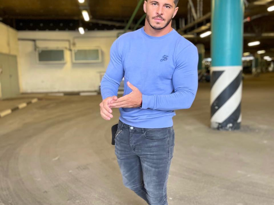 Stanley - Shades of Blue Long Sleeves Shirt for Men (PRE-ORDER DISPATCH DATE 25 DECEMBER 2021) - Sarman Fashion - Wholesale Clothing Fashion Brand for Men from Canada