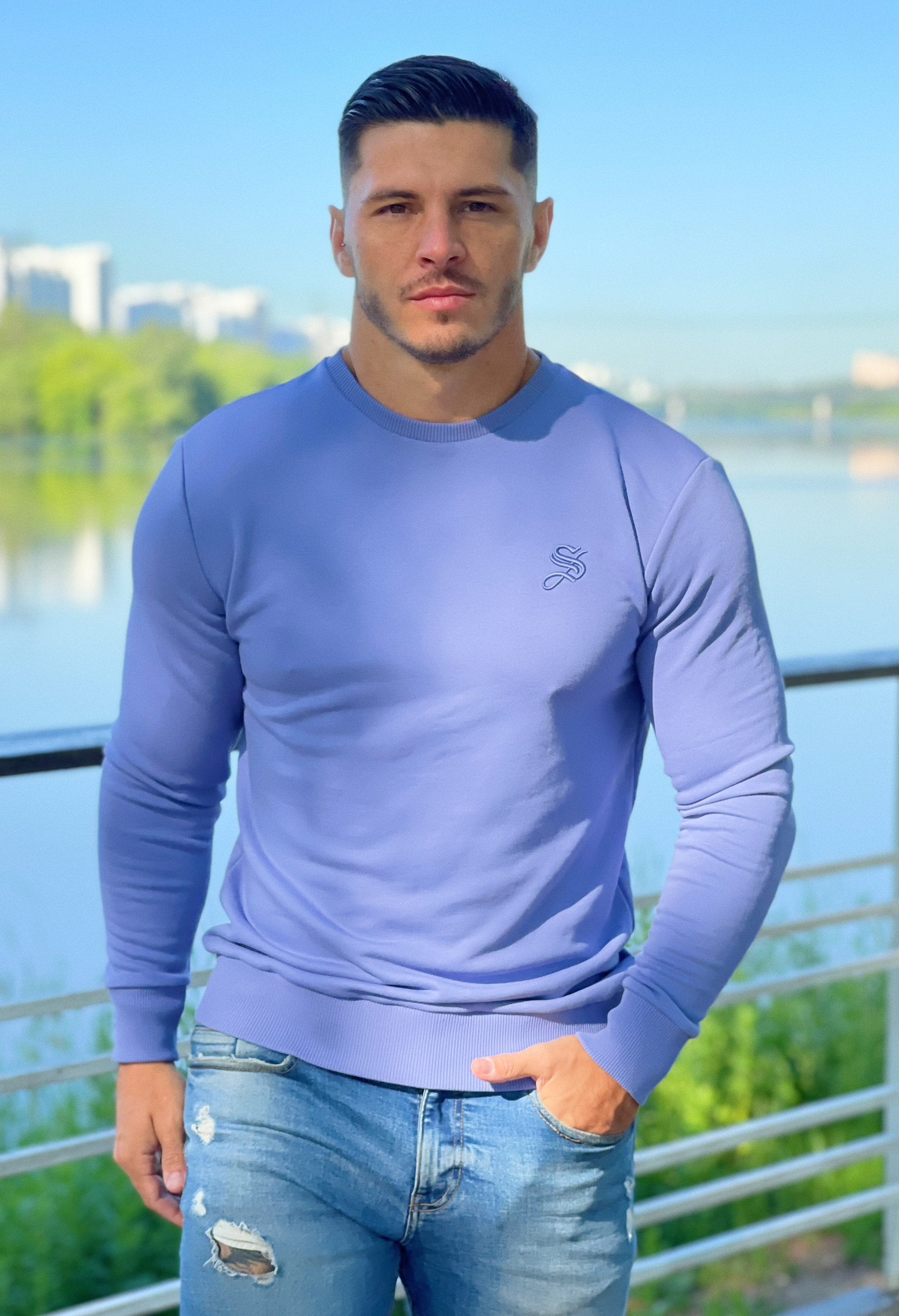 Stanley - Shades of Blue Long Sleeves Shirt for Men (PRE-ORDER DISPATCH DATE 25 NOVEMBER 2021) - Sarman Fashion - Wholesale Clothing Fashion Brand for Men from Canada